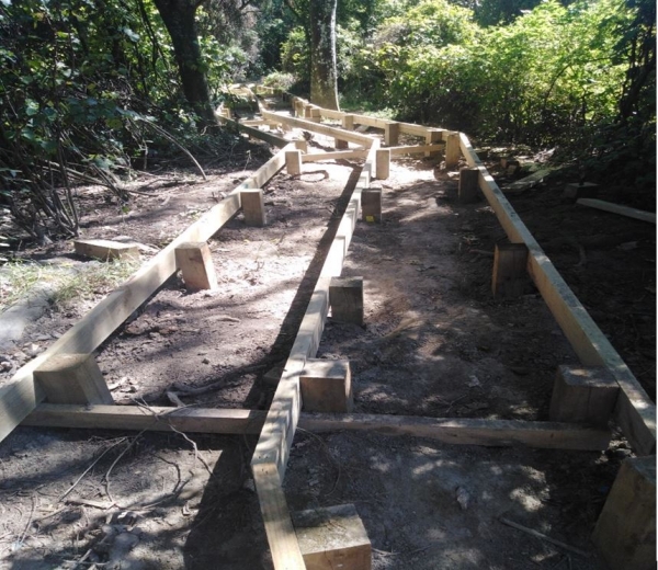 <New West side Raised Boardwalk Construction>